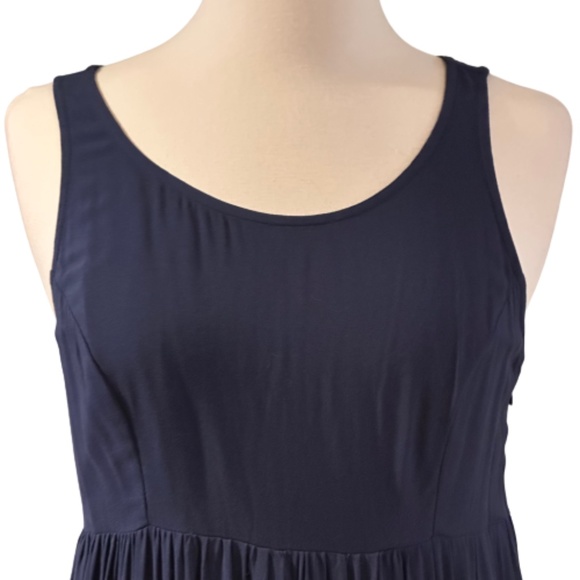 LC LAUREN CONRAD Dress Maxi Sleeveless Lace Bohemian Ruffle Navy Blue Size 8 - Picture 4 of 10
